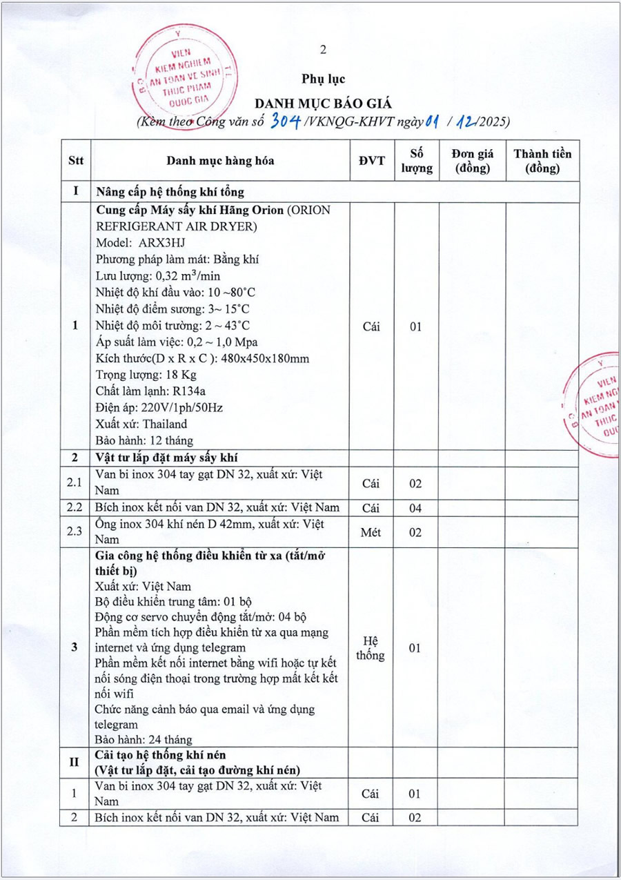 Thư mời báo giá nâng cấp hệ thống khí tổng, cải tạo hệ thống khí nén-2