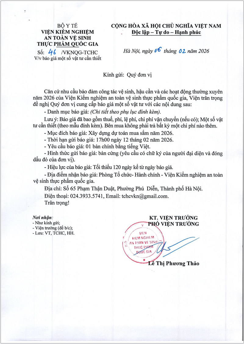 Thư mời báo giá một số vật tư cần thiết-1