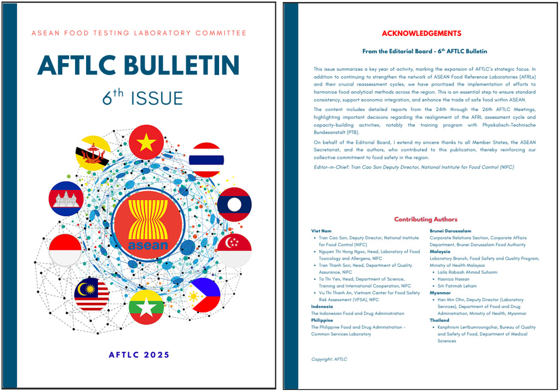 Viện Kiểm nghiệm an toàn vệ sinh thực phẩm quốc gia tham dự Kỳ họp lần thứ 28 của Ủy ban Phòng Kiểm nghiệm Thực phẩm ASEAN (The Asean Food Testing Laboratory Committee - AFTLC)-2
