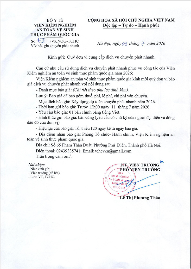 Thư mời báo giá chuyển phát nhanh 1