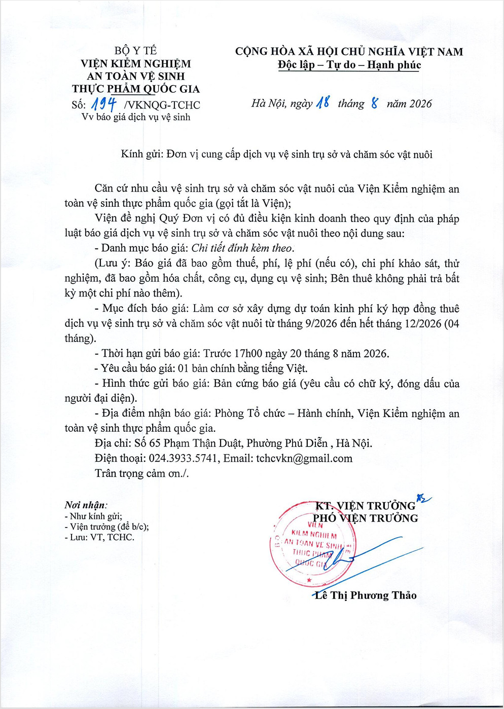 Thư mời báo giá dịch vụ vệ sinh-1